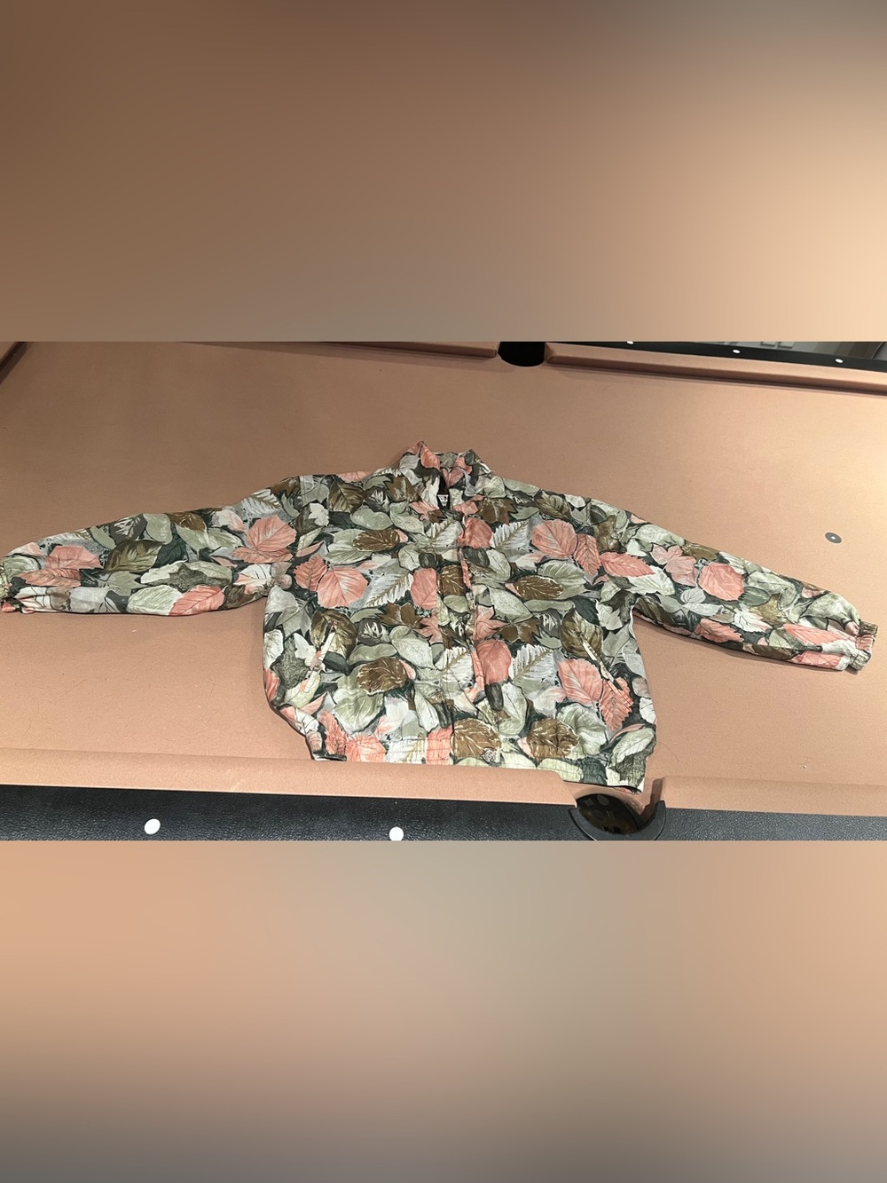 100% SILK Floral Leaf Print Cropped Puffer Jacket